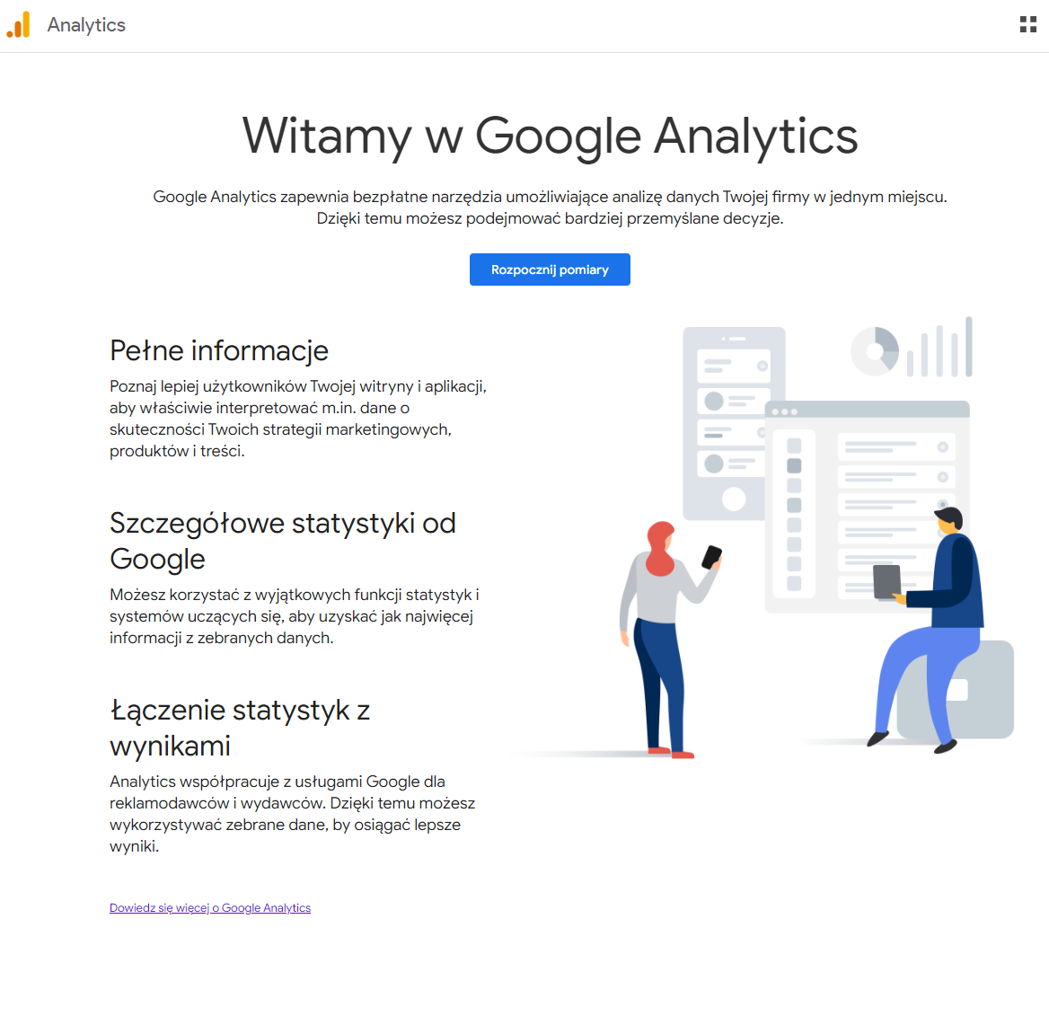 Tworzenie usługi Google Analytics 4