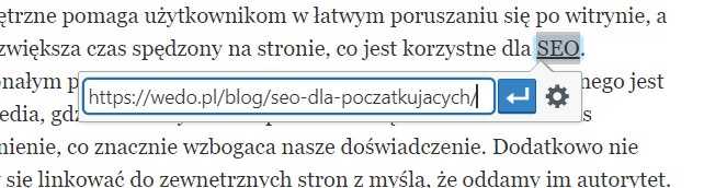 Jak łatwo dodać link wewnetrzy w wordpress